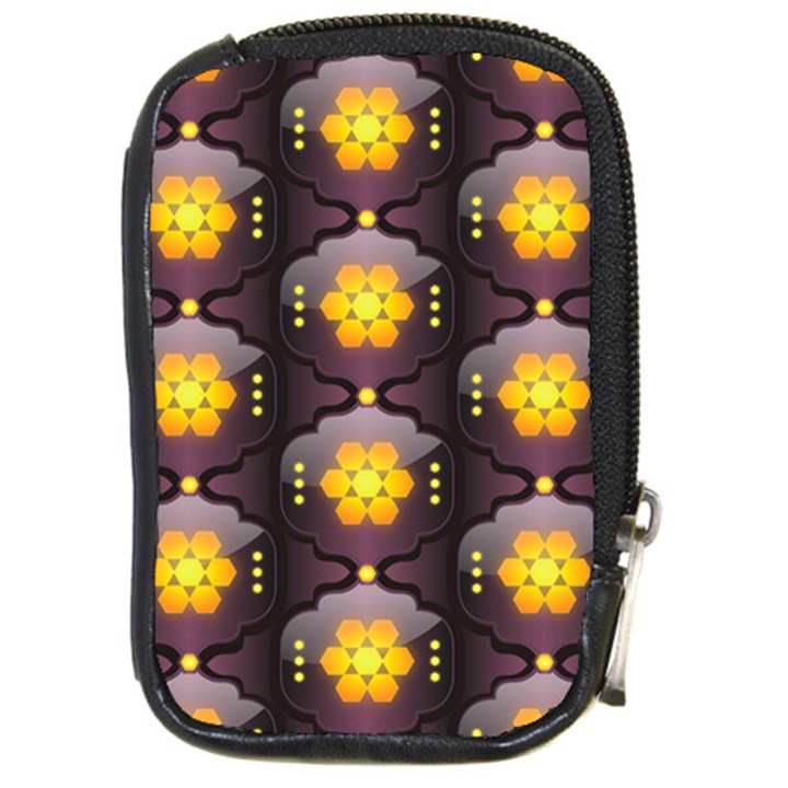 Pattern Background Yellow Bright Compact Camera Leather Case