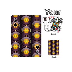 Pattern Background Yellow Bright Playing Cards Double Sided (mini)