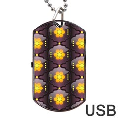 Pattern Background Yellow Bright Dog Tag Usb Flash (one Side)