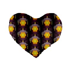 Pattern Background Yellow Bright Standard 16  Premium Heart Shape Cushions