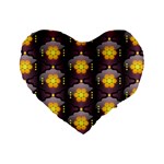 Pattern Background Yellow Bright Standard 16  Premium Heart Shape Cushions Front