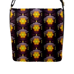 Pattern Background Yellow Bright Flap Closure Messenger Bag (l)