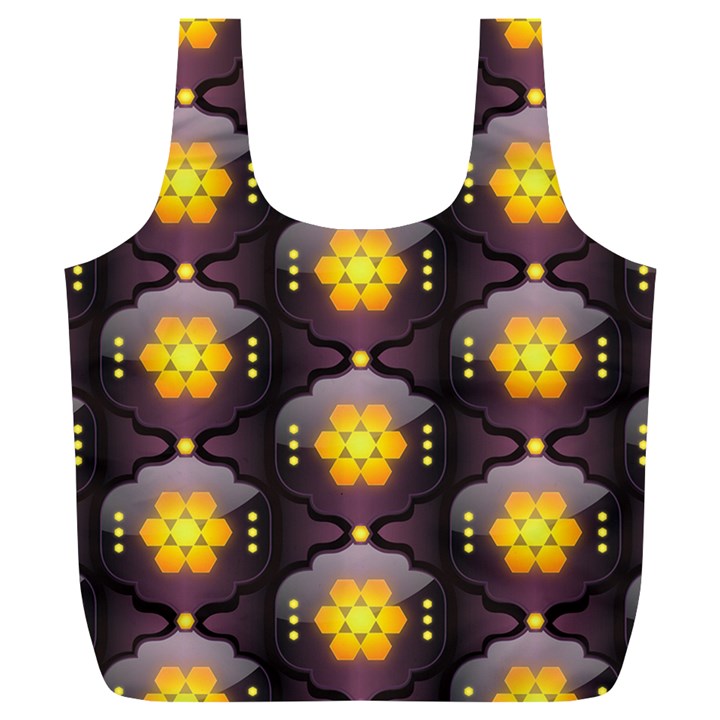 Pattern Background Yellow Bright Full Print Recycle Bag (XL)