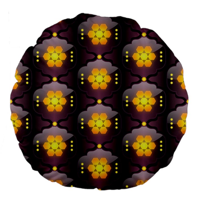 Pattern Background Yellow Bright Large 18  Premium Flano Round Cushions