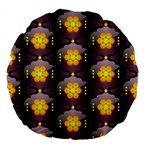 Pattern Background Yellow Bright Large 18  Premium Flano Round Cushions Back