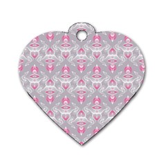 Seamless Pattern Background Dog Tag Heart (one Side)