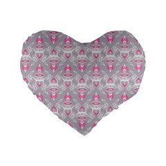 Seamless Pattern Background Standard 16  Premium Heart Shape Cushions