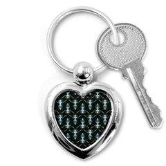 Seamless Pattern Background Black Key Chains (Heart) 