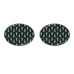 Seamless Pattern Background Black Cufflinks (Oval)