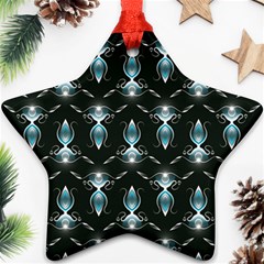 Seamless Pattern Background Black Star Ornament (two Sides)