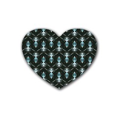 Seamless Pattern Background Black Rubber Coaster (heart) 