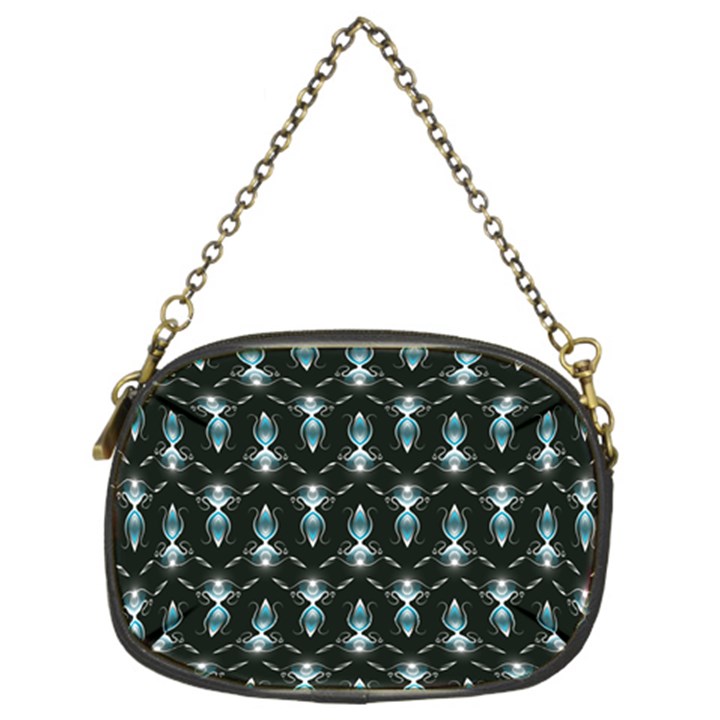 Seamless Pattern Background Black Chain Purse (Two Sides)