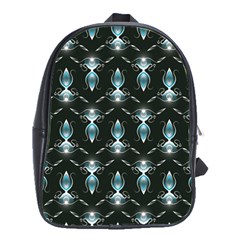 Seamless Pattern Background Black School Bag (large)