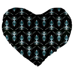 Seamless Pattern Background Black Large 19  Premium Flano Heart Shape Cushions