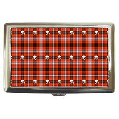 Plaid Pattern Red Squares Skull Cigarette Money Case