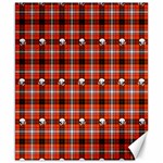 Plaid Pattern Red Squares Skull Canvas 8  x 10  8.15 x9.66  Canvas - 1