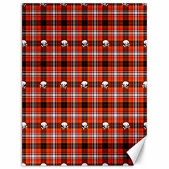 Plaid Pattern Red Squares Skull Canvas 12  X 16 