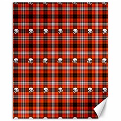 Plaid Pattern Red Squares Skull Canvas 16  x 20 