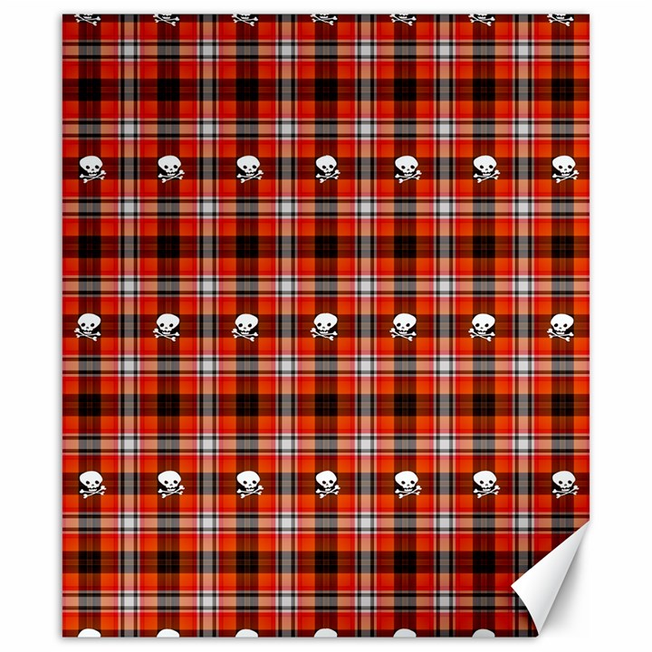 Plaid Pattern Red Squares Skull Canvas 20  x 24 