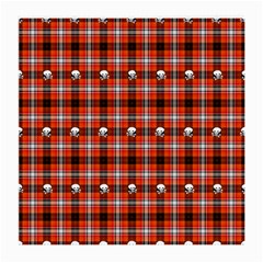 Plaid Pattern Red Squares Skull Medium Glasses Cloth by HermanTelo