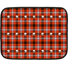 Plaid Pattern Red Squares Skull Fleece Blanket (mini) by HermanTelo