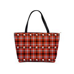 Plaid Pattern Red Squares Skull Classic Shoulder Handbag