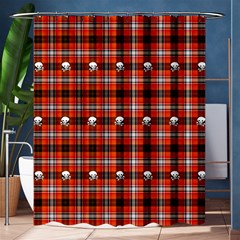 Plaid Pattern Red Squares Skull Shower Curtain 60  X 72  (medium) 