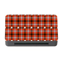 Plaid Pattern Red Squares Skull Memory Card Reader With Cf by HermanTelo