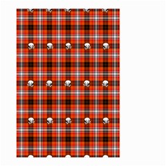 Plaid Pattern Red Squares Skull Small Garden Flag (Two Sides)