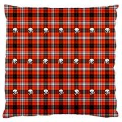 Plaid Pattern Red Squares Skull Large Cushion Case (one Side) by HermanTelo