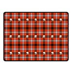 Plaid Pattern Red Squares Skull Double Sided Fleece Blanket (Small)  45 x34  Blanket Front