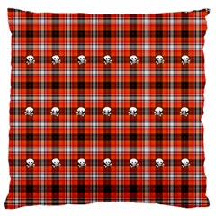 Plaid Pattern Red Squares Skull Standard Flano Cushion Case (one Side)