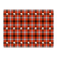 Plaid Pattern Red Squares Skull Double Sided Flano Blanket (mini) 