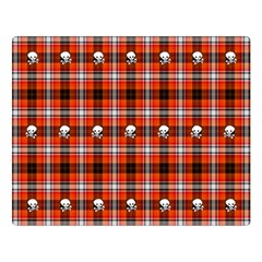 Plaid Pattern Red Squares Skull Double Sided Flano Blanket (large) 