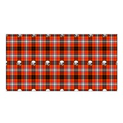 Plaid Pattern Red Squares Skull Satin Shawl