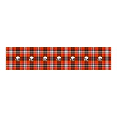 Plaid Pattern Red Squares Skull Velvet Scrunchie