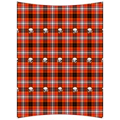 Plaid Pattern Red Squares Skull Back Support Cushion by HermanTelo