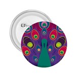 Peacock Bird Animal Feathers 2.25  Buttons Front