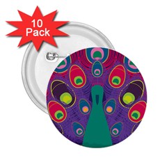 Peacock Bird Animal Feathers 2.25  Buttons (10 pack) 