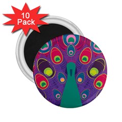 Peacock Bird Animal Feathers 2.25  Magnets (10 pack) 