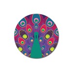 Peacock Bird Animal Feathers Magnet 3  (Round) Front