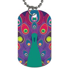 Peacock Bird Animal Feathers Dog Tag (Two Sides)