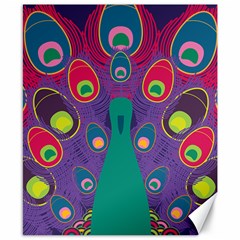 Peacock Bird Animal Feathers Canvas 8  X 10 