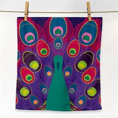 Peacock Bird Animal Feathers Face Towel