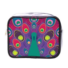 Peacock Bird Animal Feathers Mini Toiletries Bag (one Side)