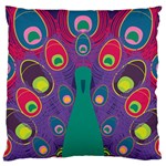 Peacock Bird Animal Feathers Large Cushion Case (Two Sides) Front