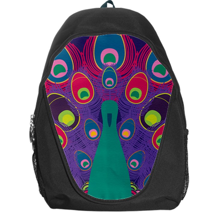 Peacock Bird Animal Feathers Backpack Bag