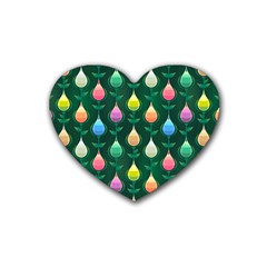 Tulips Seamless Pattern Background Rubber Coaster (heart) 