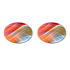 Wave Background Pattern Abstract Cufflinks (oval) by HermanTelo