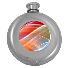 Wave Background Pattern Abstract Round Hip Flask (5 Oz)